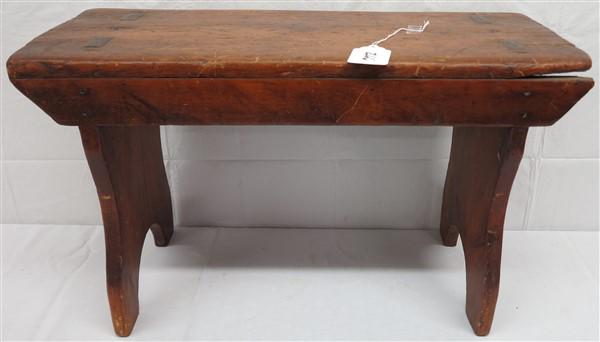 Early pine bench 27w X 12 X 16h (1 of 6)