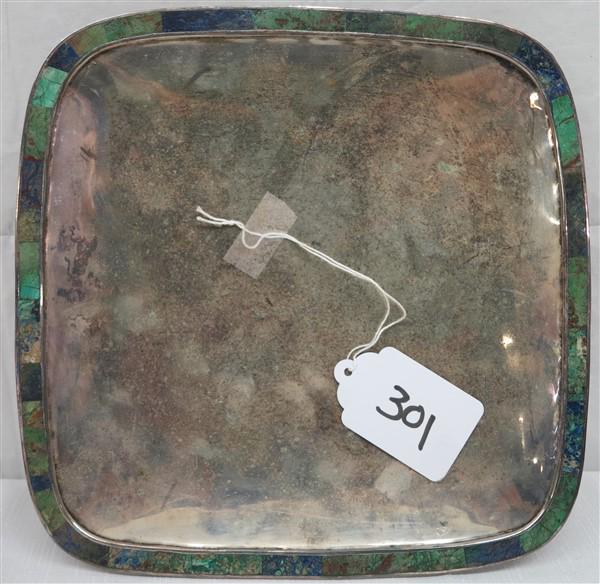 Silver plated footed plate 10 1/2" square (1 of 3)