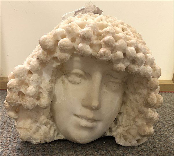 White Italian Marble bust 7"h X 8"w (1 of 4)