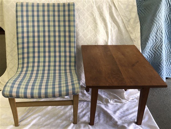 Modern chair and cherry table (1 of 2)