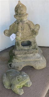 23 " Concrete Pagoda and frog: 23 " Concrete Pagoda and frog