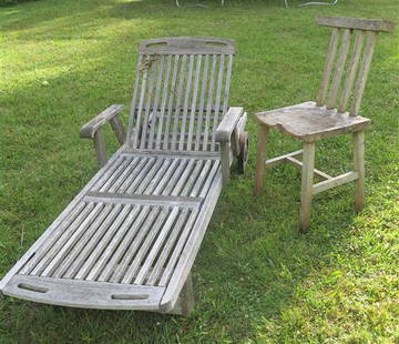 Teak Lounger and Teak Chair: Teak Lounger and Teak Chair