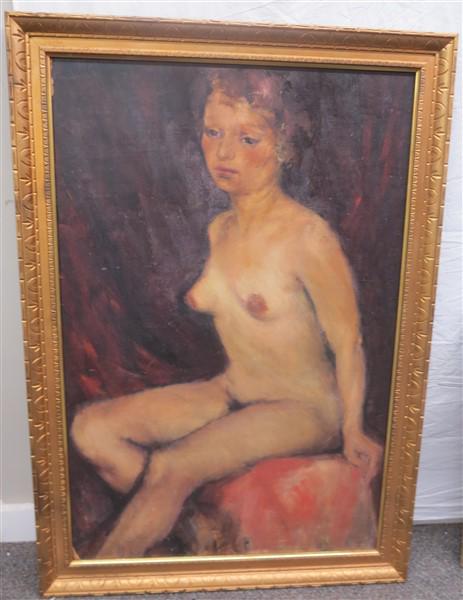 Framed Nude attr. Isaac Soyer: Framed Nude attr. Isaac Soyer