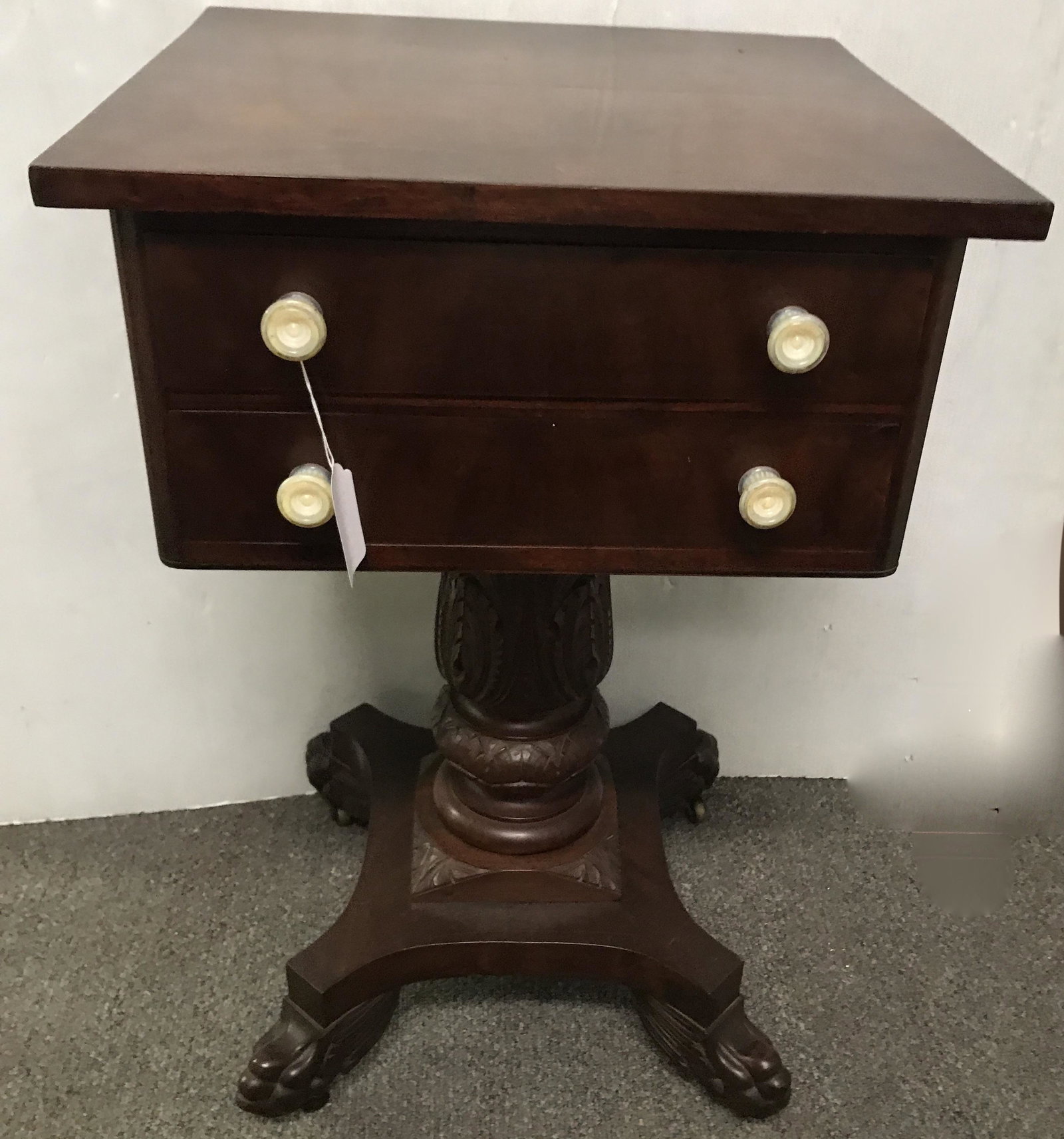 Mahogany 2 drawer empire stand: Mahogany 2 drawer empire stand