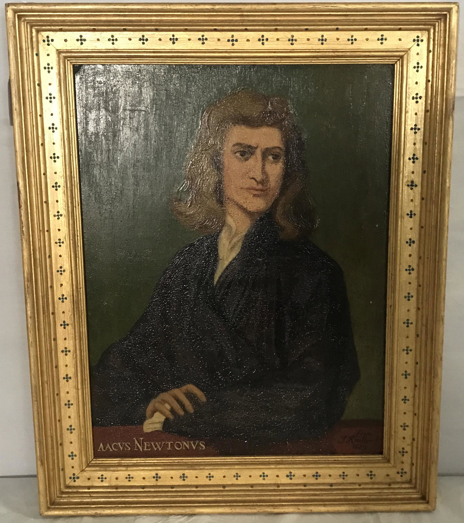 Oil on Masonite- Isaac Newton: Oil on Masonite- Isaac Newton- 22" x 27" overall