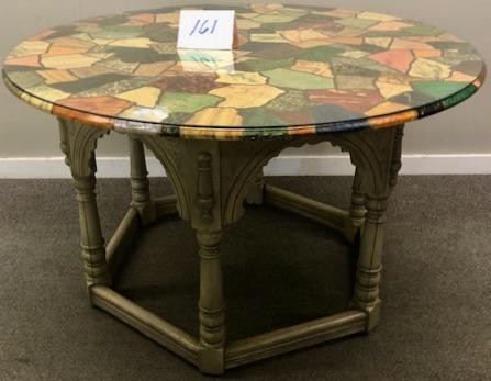 46" Faux Specimen Marble Center Table: 46" Faux Specimen Marble Center Table
