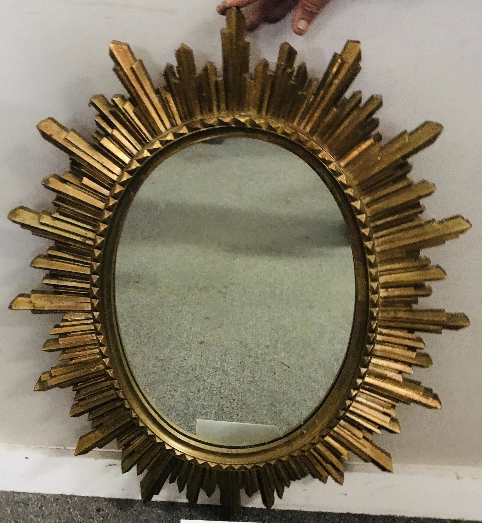Gilt sunburst mirror: Gilt sunburst mirror- 25" x 31"
