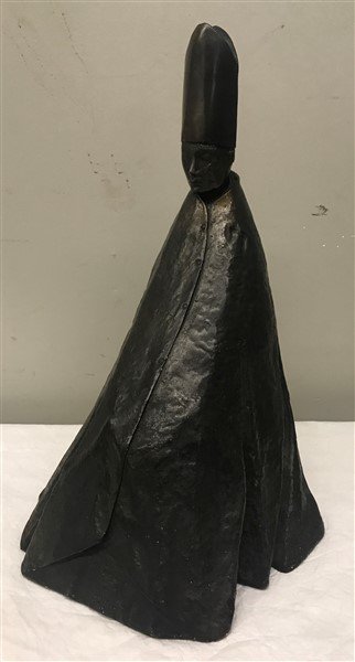 Bronzed Manzu Sculpture "The Pope" 1962: Bronzed Manzu Sculpture "The Pope" 1962 18"h