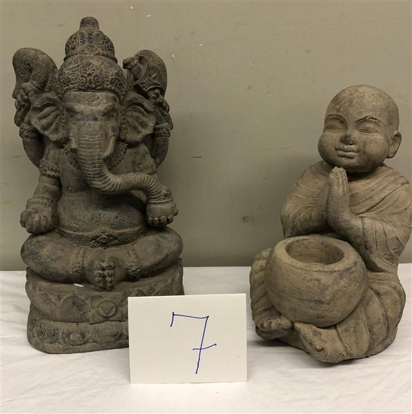 2 Stone objects 17" & 14" (1 of 3)