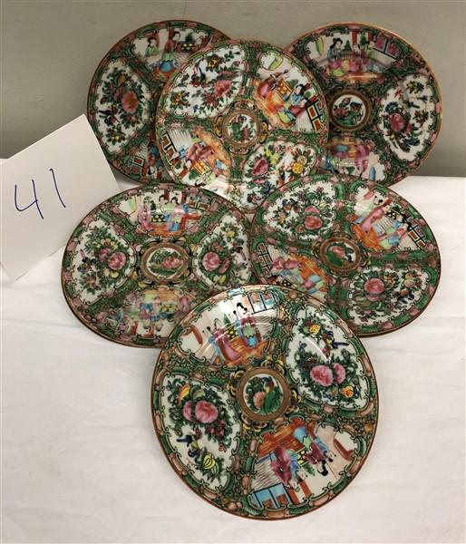 Eight 7.5" Rose Medallion Plates (1 of 2)