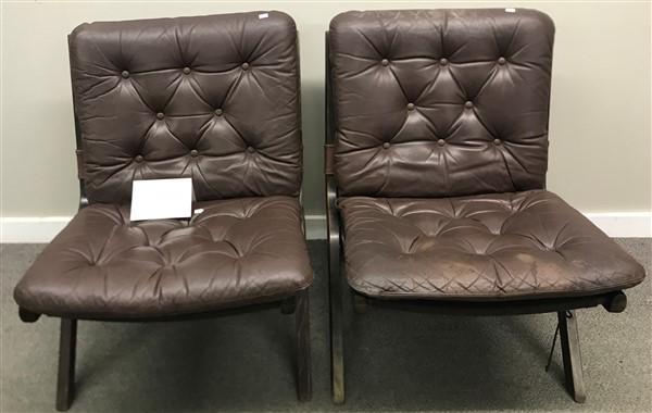 Pr. of MCM Leather Folding Chairs (1 of 5)