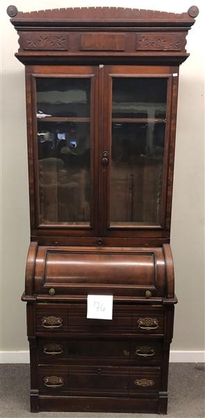 Victorian Walnut Cylinder Roll Desk (1 of 1)