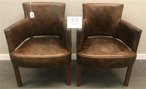 Pr. Leather French Style Armchairs (1 of 5)