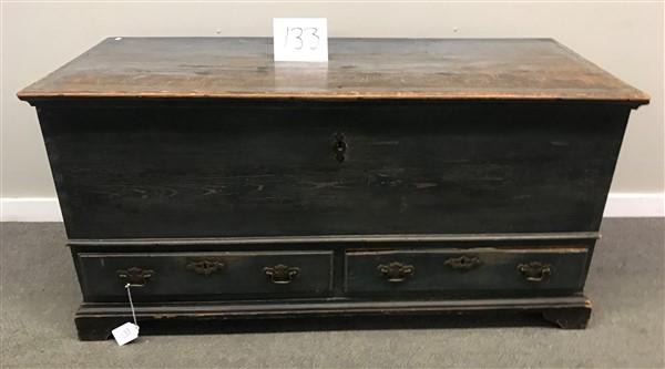Early 18th Cent. Blanket Box in Blue Paint (1 of 3)