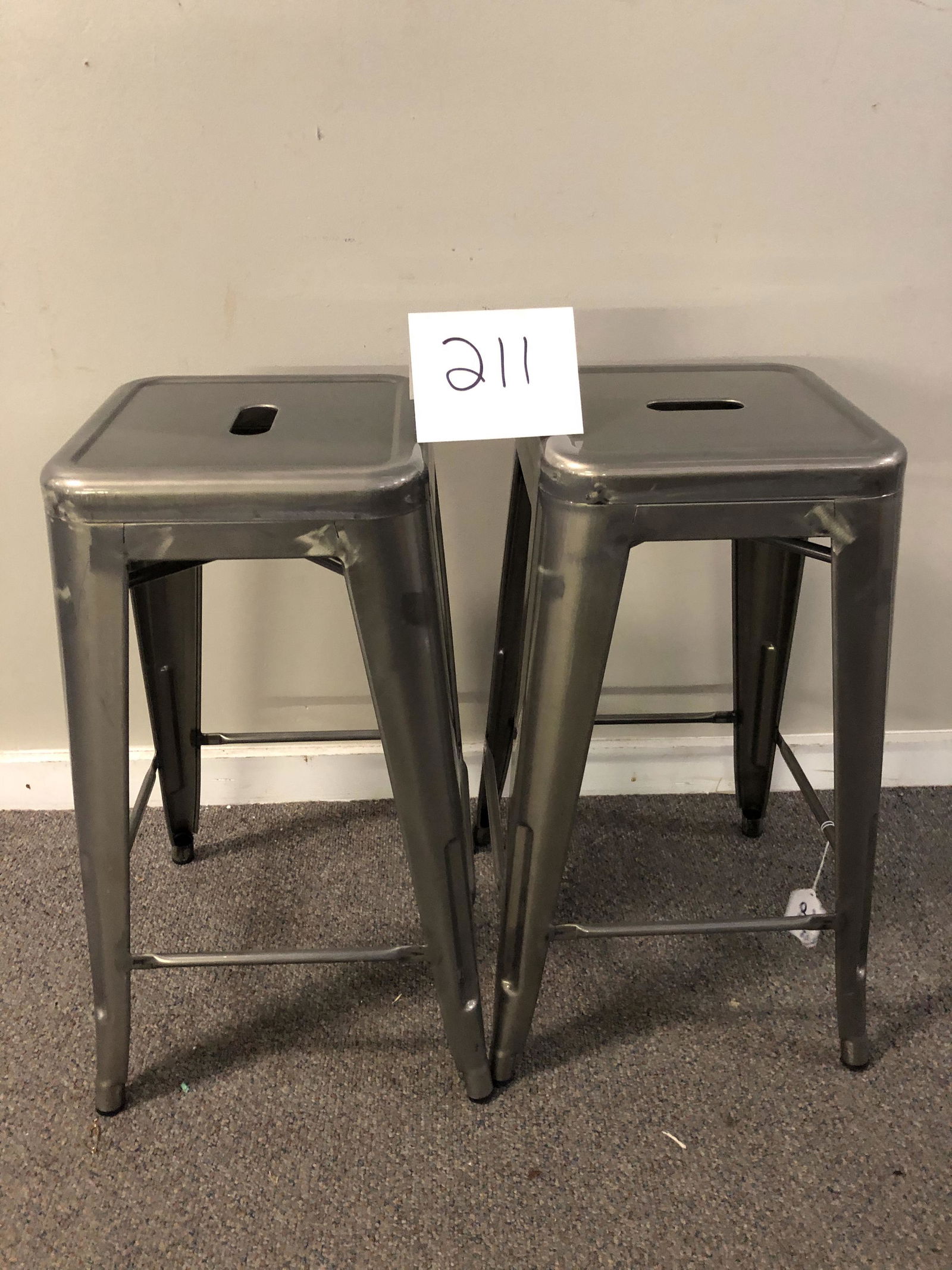 Two 26" Chrome Stools, Blue Ocean Traders (1 of 1)