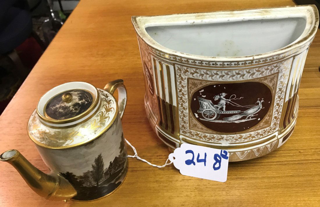 Old Paris Teapot and Hand Painted Vessel (1 of 9)