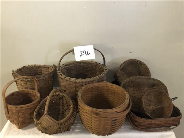 Lot of 9 Misc. Size & Shape Baskets (1 of 2)