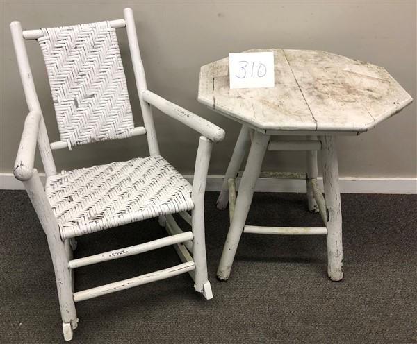 Painted Porch Rocker and Table (1 of 1)