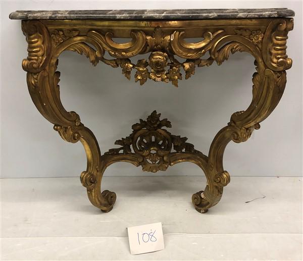19th Cent. Marble Top French Gild Console (1 of 4)