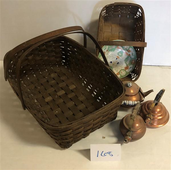 6 Pc. Lot Baskets, Copper, and Plate (1 of 2)