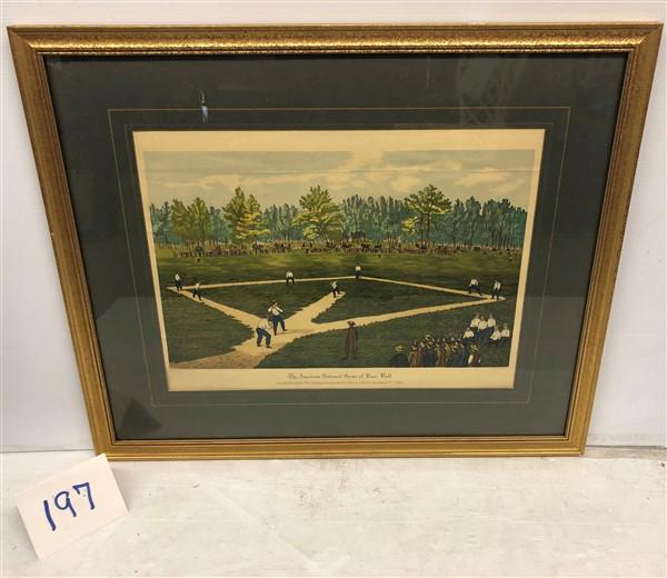 Vintage Framed Baseball Print 29"x34" (1 of 1)