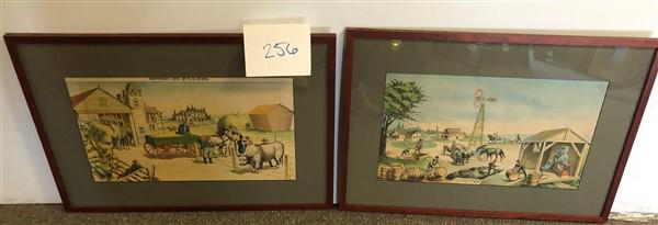2 R.O. Evan 19th Cent. Hand Colored Prints (1 of 3)