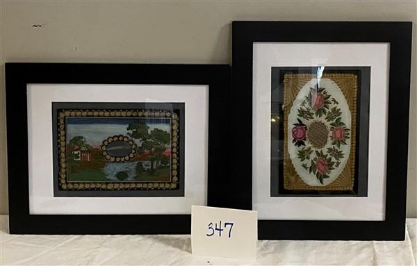 2 Framed Reverse Painted Panels (1 of 3)