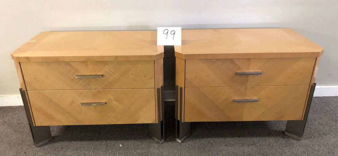 Pr. of Italian Crafted 2 Drawer Modern Stands (1 of 1)