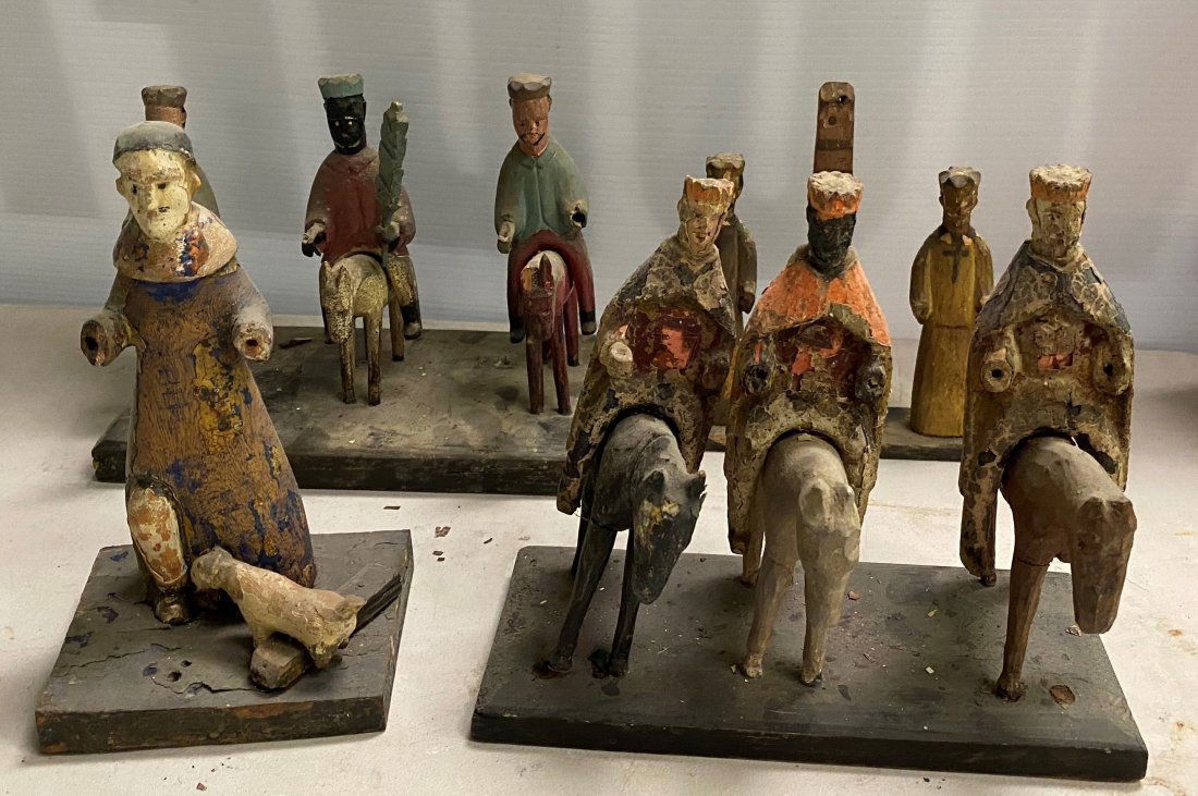 Group of 4 Carved Santos (1 of 7)