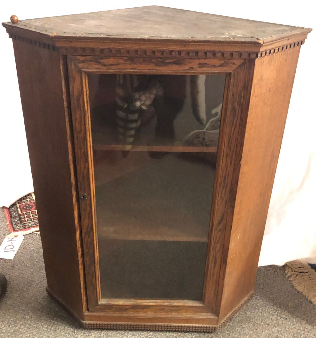 Hanging Oak Corner Shelf (1 of 3)