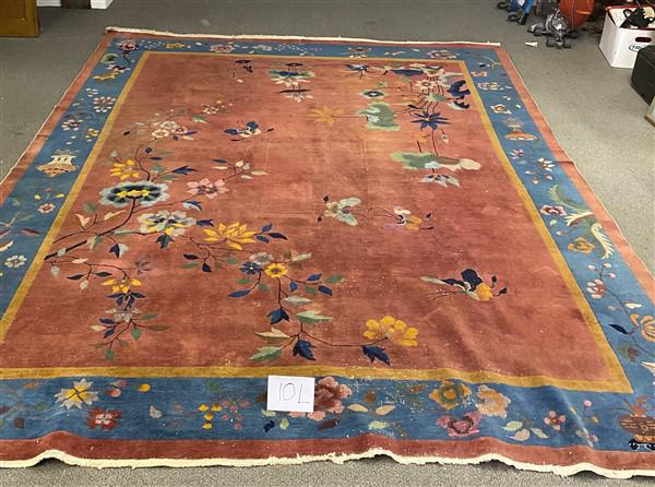 Semi Antique Chinese carpet with wear (1 of 7)