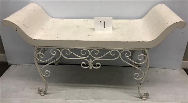 Unique 47" Iron and Wood Garden Bench: Unique 47" Iron and Wood Garden Bench