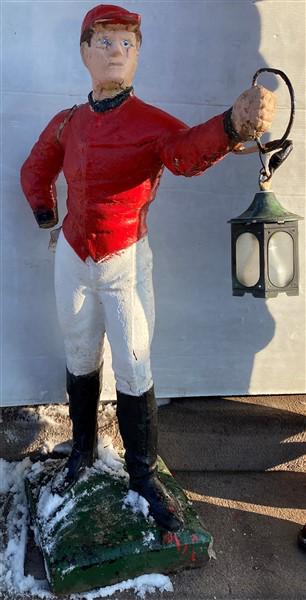 Concrete Lawn Jockey 44"h Broken Hand and arm. Ear is (1 of 4)