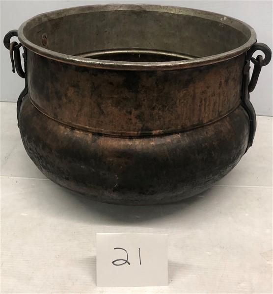 Impressive Copper and Iron Cauldron 23" Diameter (1 of 3)