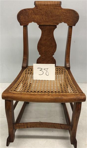 Pretty 19th Cent. Birsdeye Rocker: Pretty 19th Cent. Birsdeye Rocker