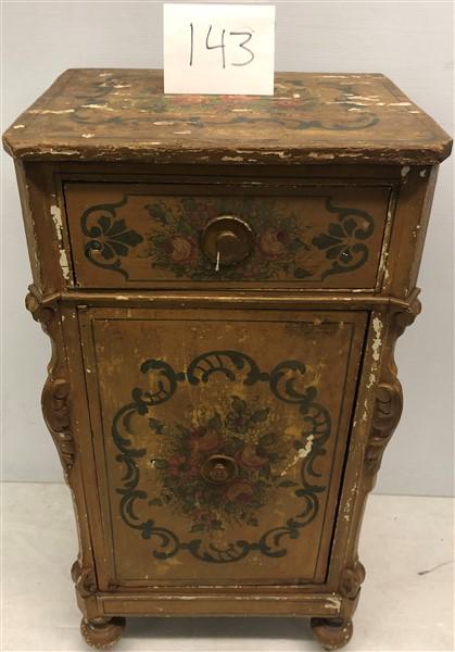 Paint Decorated 19th Cent. Cabinet 36" Tall (1 of 4)