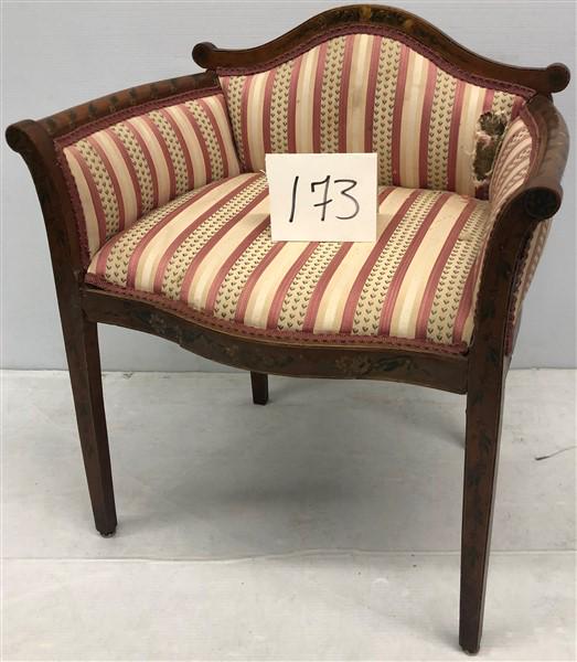 Paint Decorated Antique 24" Vanity Bench (1 of 5)