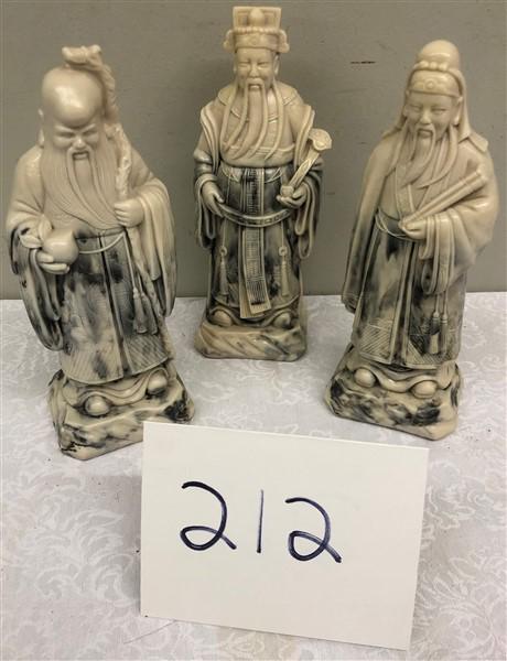 Three 10" Porcelain Oriental Figures (1 of 4)