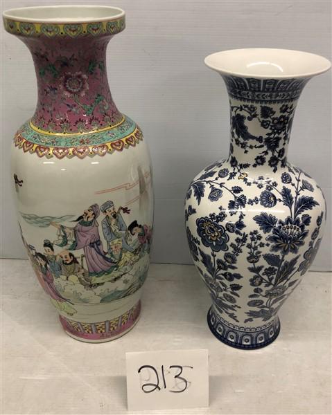 2 Large Porcelain Vases 22" and 25" (1 of 5)