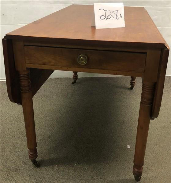 One Drawer Drop Leaf Table 41.5"x24"x28"h15" Leaves (1 of 4)