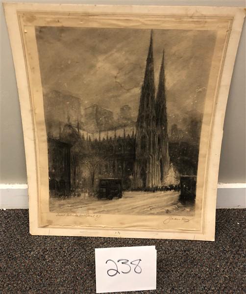 Pencil Sgnd. Print "St. Patrick Cathedral" (1 of 4)