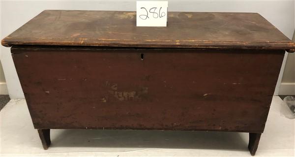 As Found American Blanket Box Cotter Hinges Red Paint (1 of 3)