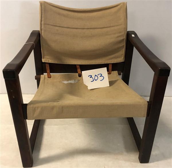 MCM Armchair with Canvas Seat (Slight Damage) (1 of 3)