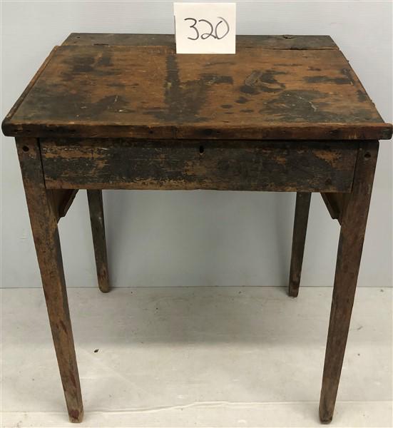 19th Cent. School Desk in Gray Paint (1 of 4)