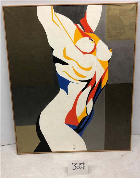Earl Hubbard Acrylic on Linen Nude 35"x43": Earl Hubbard Acrylic on Linen Nude 35"x43"