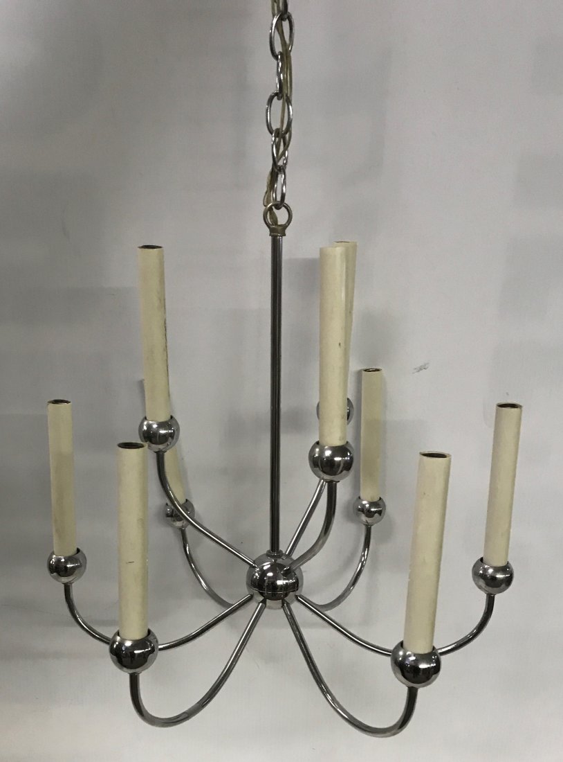 Lightolier 9 light chrome chandelier: Lightolier 9 light chrome chandelier