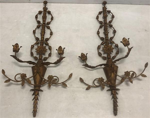 Pr. of Contemporary Iron Wall Sconces: Pr. of Contemporary Iron Wall Sconces15"w x 30"h