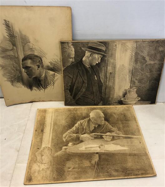 3 Original Graphite on Board Paul Julien Meylan (1 of 9)