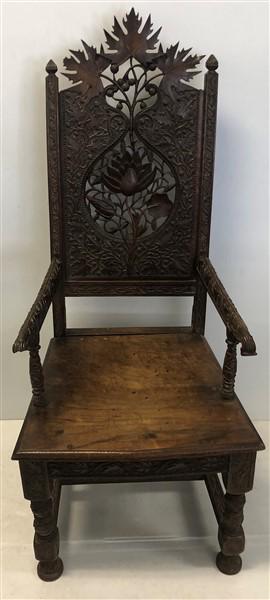 Fine Carved Teak Armchair 51"h (1 of 10)