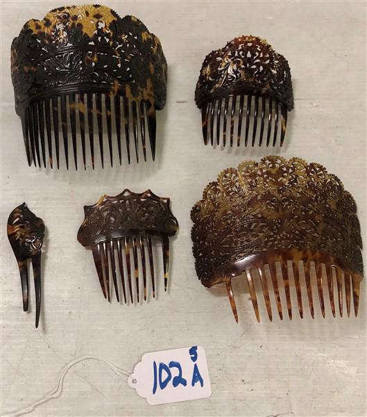 Lot of Victorian Tortoise shell combs (1 of 6)